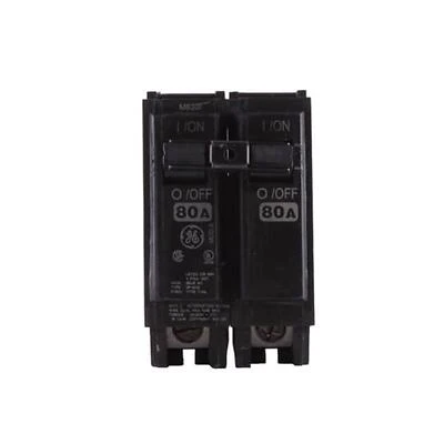 GE THQL2180 80A 2‑Pole Feeder Circuit Breaker – 120/240 V Non‑Interchangeable Trip