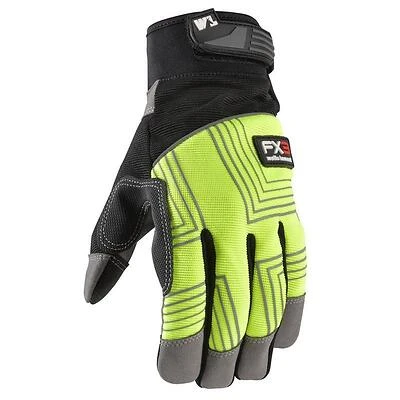 Wells Lamont FX3 7864XL Men's PVC Synthetic Leather Safety Gloves, XL, Reflective