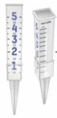 5 In. Capacity Rain Gauge, Clear Plastic