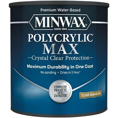 Minwax Polycrylic Clear Satin Water‑Based Topcoat – 1 gal Interior Finish