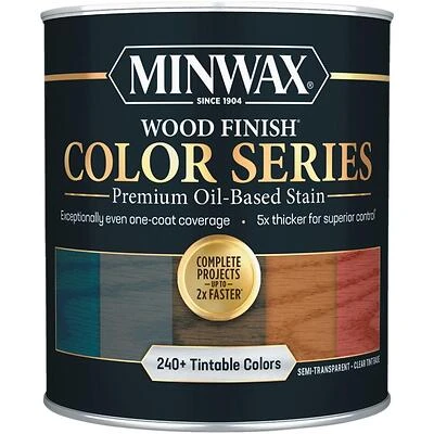 Minwax 1‑qt Semi‑Transparent Interior Wood Stain – Clear/Tint Base