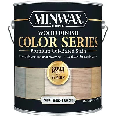 Minwax Semi-Transparent White Interior Wood Stain – 1‑Gal Liquid, One‑Coat Finish