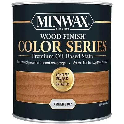 Minwax Amber Semi-Transparent Interior Wood Stain – 1 qt Liquid Oil‑Based Finish