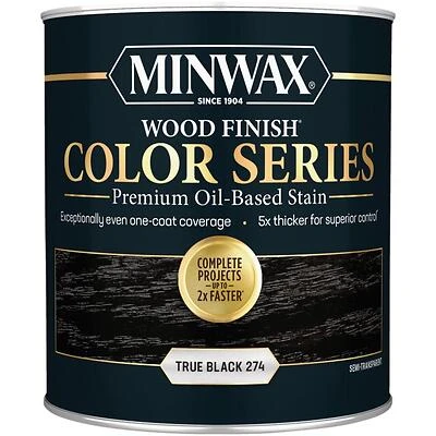 Minwax True Black Interior Wood Stain – Semi‑Transparent, 1‑Quart