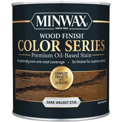 Minwax Dark Walnut Semi-Transparent Interior Wood Stain – 1 qt Liquid
