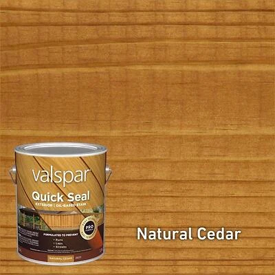 Valspar VL1028015-16 Quick Seal Natural Cedar Semi-Transparent Exterior Stain, 1 Gal