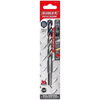 Diablo Metal Demon 1/2‑in × 6‑in Stainless Steel Drill Bit with 3‑Flat Shank – 1 Piece