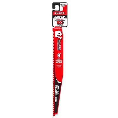 Diablo AMPED Demo Demon 9" Reciprocating Saw Blade – 5‑7 TPI Carbide Edge with I.C.E. Coating