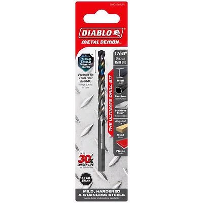 Diablo Metal Demon 17/64" Stainless Steel Drill Bit – 3‑Flat Shank, 4.3" Length