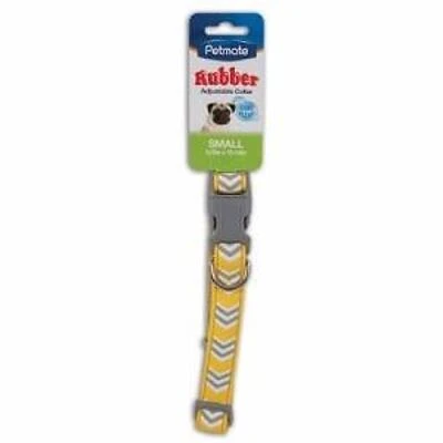 Dog Collar, Yellow Chevron, 5/8 x 10-14-In.