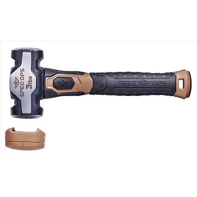 Spec Ops 3‑lb Sledge Drilling Hammer with Integrated Rubber Grip – 10.6‑in Length