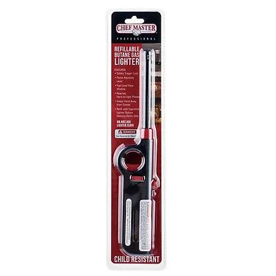 Chef Master 11005 Refillable Butane Lighter With Lever Handle, 12.44 In Length