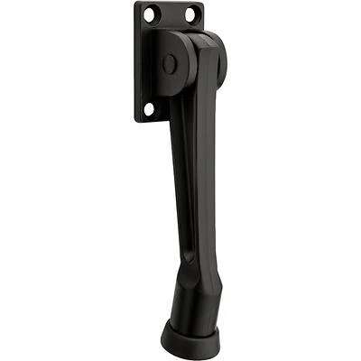 Matte Zinc Kick‑Down Door Stop – 2.87" Projection, PVC Tip, Screw‑Mount