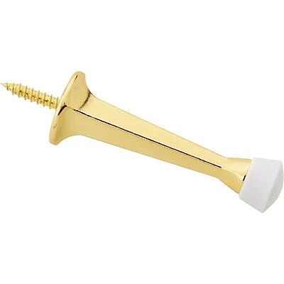 Zinc‑Brass Rigid Door Stop – 2‑29/32″ Projection, Square Arm, PVC Tip