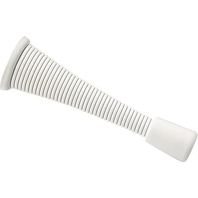 National Hardware V232 Spring‑Loaded Steel Door Stop – White, 3.125" Length