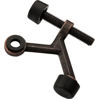 Oil‑Rubbed Bronze Hinge‑Pin Door Stop – 9/16 in Base, Steel/Zinc Build, PVC End, Complete Mounting Kit