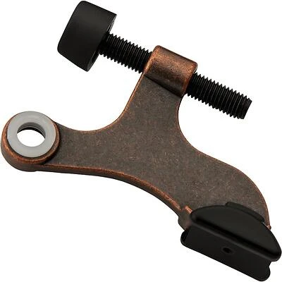 Antique‑Bronze Zinc Hinge Pin Door Stop – 2‑1/16 in Projection with PVC Tip & Full Mounting Kit
