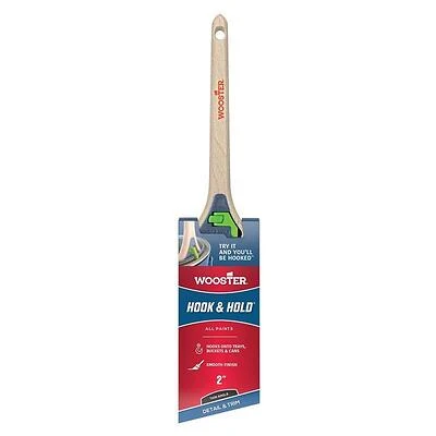 Wooster 53002 Hook & Hold Trim Paint Brush, 2-Inch Soft Angle, Polyester