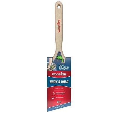 Wooster 5301-2 1/2 Hook & Hold Angle Sash Paint Brush, 2.5 In., Polyester