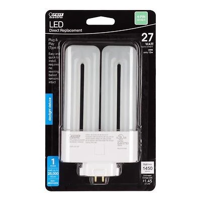 Feit Electric 12W GX24Q-1 4-Pin Daylight LED Tube, 28W Equivalent