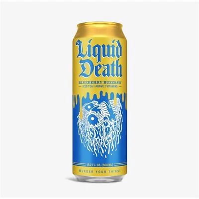 Liquid Death Blueberry Buzzsaw Iced Tea – 19.2 oz Refreshing Energy Drink
