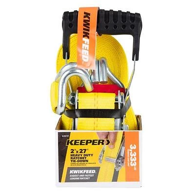Keeper 43572 Heavy-Duty Ratchet Tie-Down, 27 Ft. x 2 In., 3,333 Lb.
