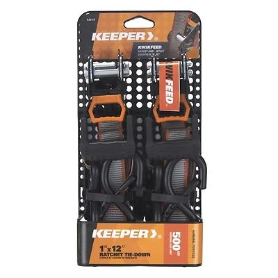 Keeper 43570 Ratchet Tie-Down, 1 In. x 12 Ft., 500 Lb. Capacity