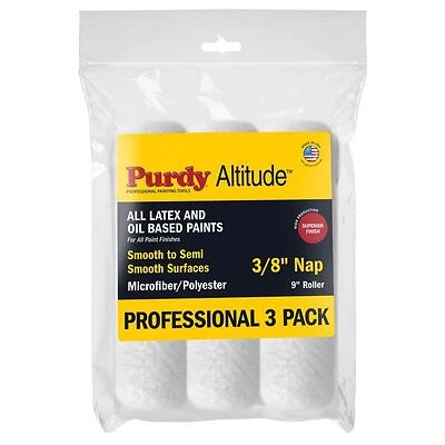 Purdy 14E612300 Altitude Paint Roller Set, 9 In., 3/8 In. Nap, 3-Pack