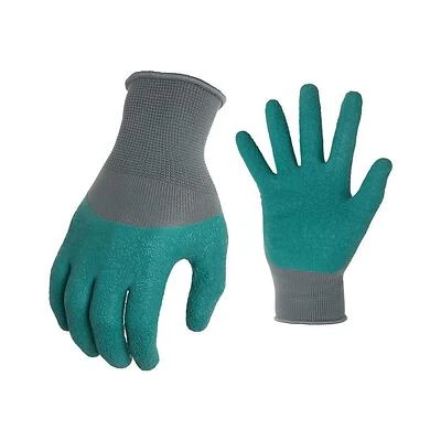 Women's Large Full-Finger Latex Gardening Gloves – Gray/Green