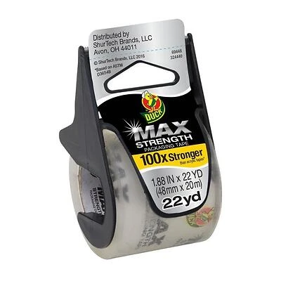 Duck MAX Strength 1.88-in x 22-Yard Clear Packing Tape