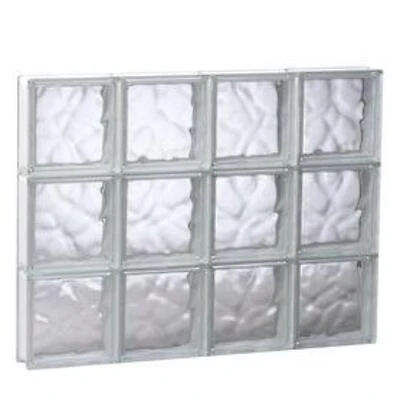 REDI2SET Wavy Glass Pattern Frameless Replacement Glass Clear Block Window (Rough Opening: 31.5-in x 23.75-in; Actual: 31-in x 23.25-in)