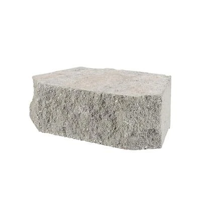 4 in. x 11.75 in. x 6.75 in. Pewter Concrete Retaining Wall Block