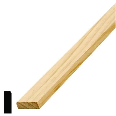 WM 876 7/16 in. x 1-3/8 in. x 84 in. Pine Stop Moulding