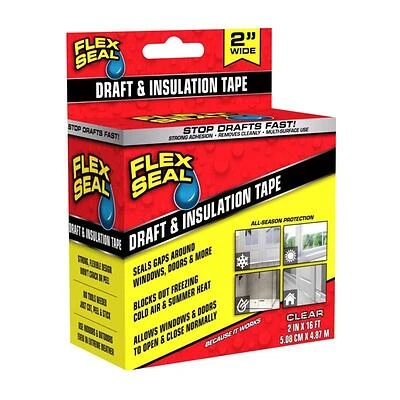 Flex Seal DFSCLR0216 Clear Draft & Insulation Tape, 2 In. x 16 Ft.