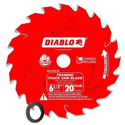 Diablo D0620TSR Carbide Track Saw Blade, 6-1/2 In., 20 Teeth