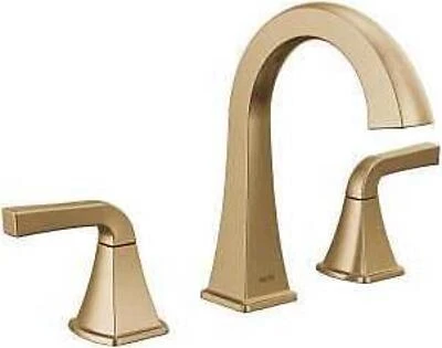 Delta Knoxville Widespread Bathroom Faucet – 2-Handle, 1.2 GPM, Water-Saving Metal Finish