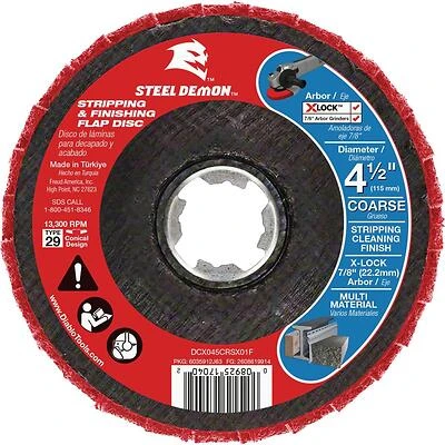 Diablo Steel Demon 4-1/2 in Coarse 60 Grit Flap Disc for X-LOCK™ Angle Grinders