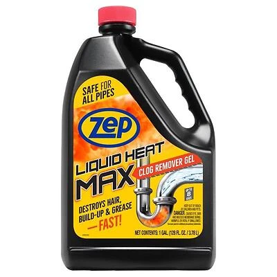 Zep ZULHM128 Heat Max Liquid Clog Remover, 128 oz