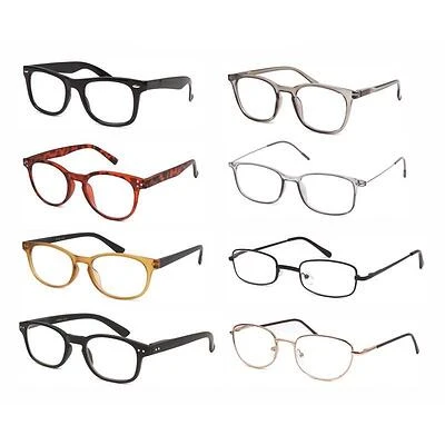 Diamond Visions Premium Reading Glasses – Assorted Metal & Plastic Frames, +1 to +4 Diopter, Unisex Style