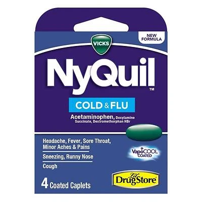 Vicks NyQuil Nighttime Cold & Flu Relief – Fast-Acting Sleep Aid