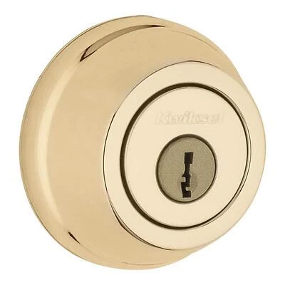 Kwikset Polished Brass Residential Deadbolt – High‑Strength Metal Security Lock