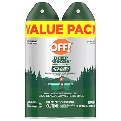 Off! 02405 Deep Woods Insect Repellent, 25% DEET, 12 oz Spray