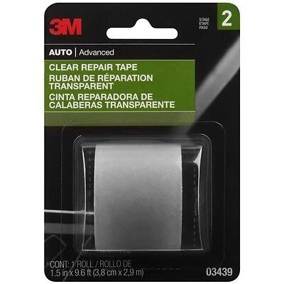 3M 03439 Transparent Repair Tape – 115" Length, 1.5" Wide, Stretchable Backing