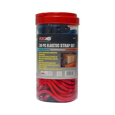 Grip 12 in. to 24 in. Elastic Strap Assortment (30-Piece per Set)