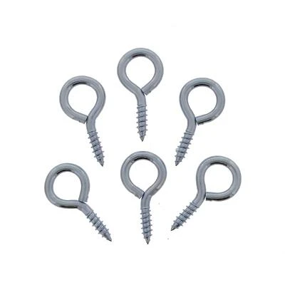 Large Zinc Screw Eye #8 - 6 Count