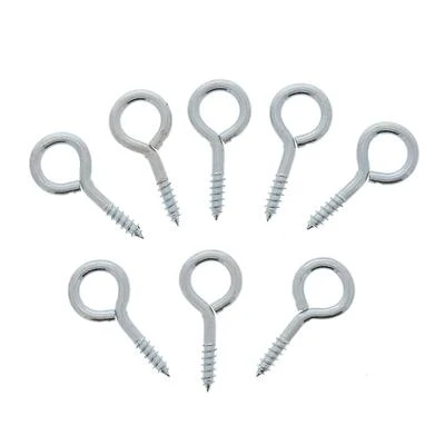 Large Zinc Screw Eye #10 - 8 Count