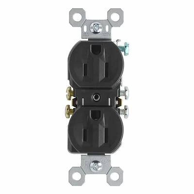 15A 125V Tamper-Resistant Duplex Receptacle, Black