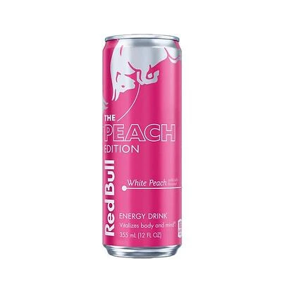 Red Bull RB249731 White Peach Energy Drink, Summer Edition, 12 Oz Can