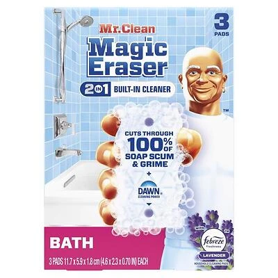 Mr. Clean 80797809 Non-Scratch Bath & Shower Magic Eraser, 3-Pack