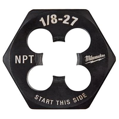 Milwaukee Hex Threading Die, 1/8-27 NPT, HCS, 1 In. Hex